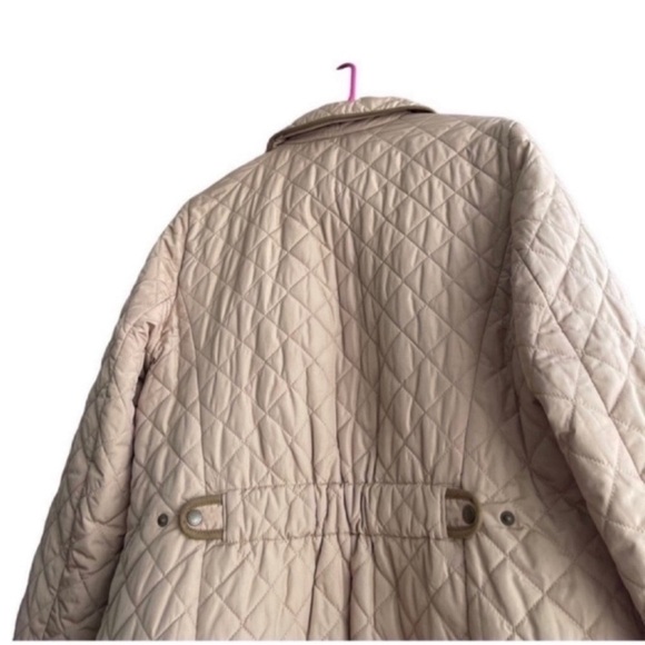 TALBOTS Quilted Knee Length Snap Closure Jacket Size Medium - Picture 4 of 11